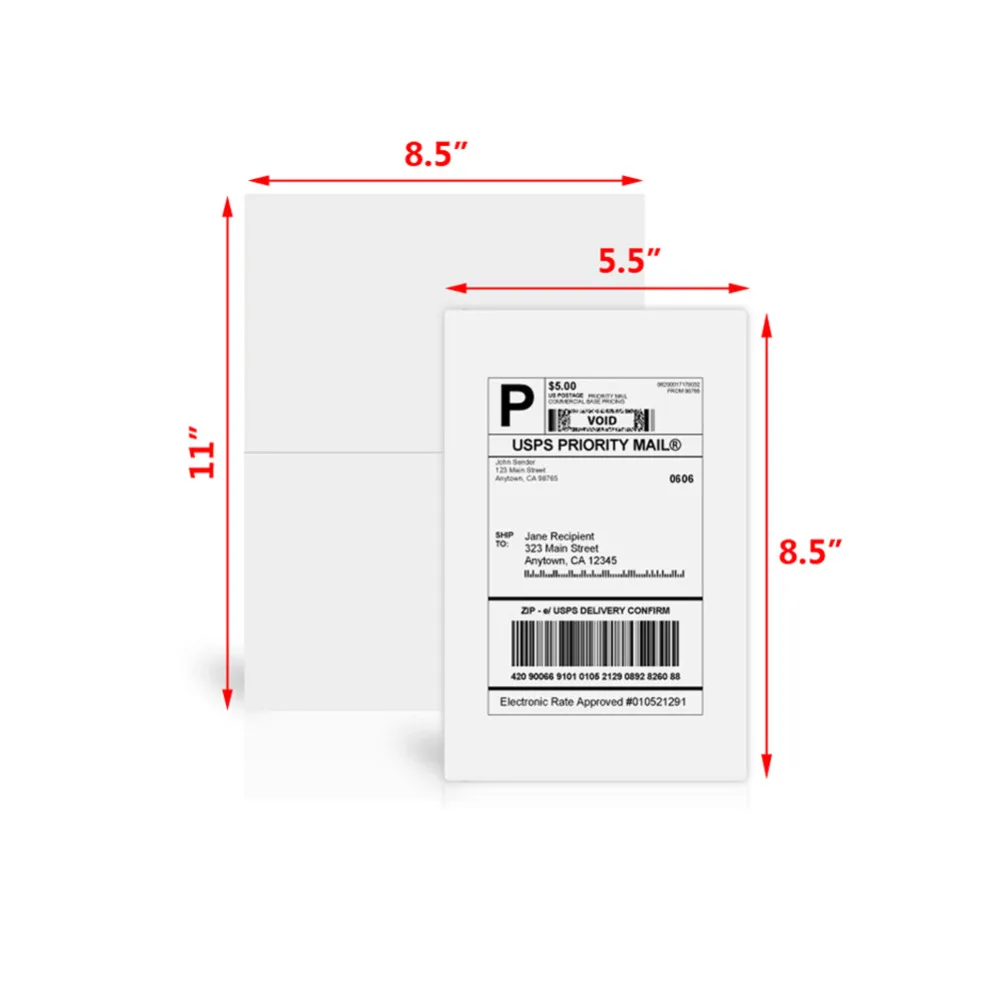 A4 Stickers 50 Half Sheet Self Adhesive Address Label 279x216mm for