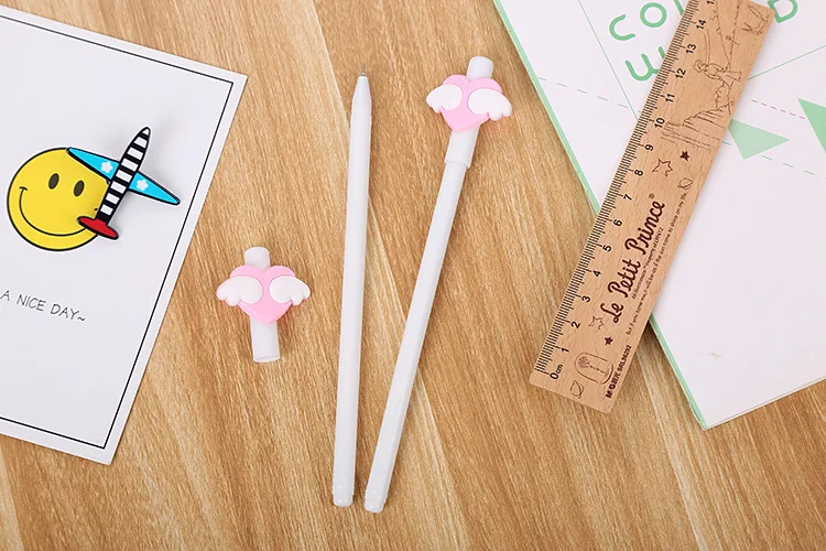 Bonito dos Desenhos Anjo Caneta Neutra Animados Estudantes Amor Aprendizagem Escritório Papelaria Assinatura Kawaii Escola 100 Pçs Asa 10 Cheap Canetas de gel