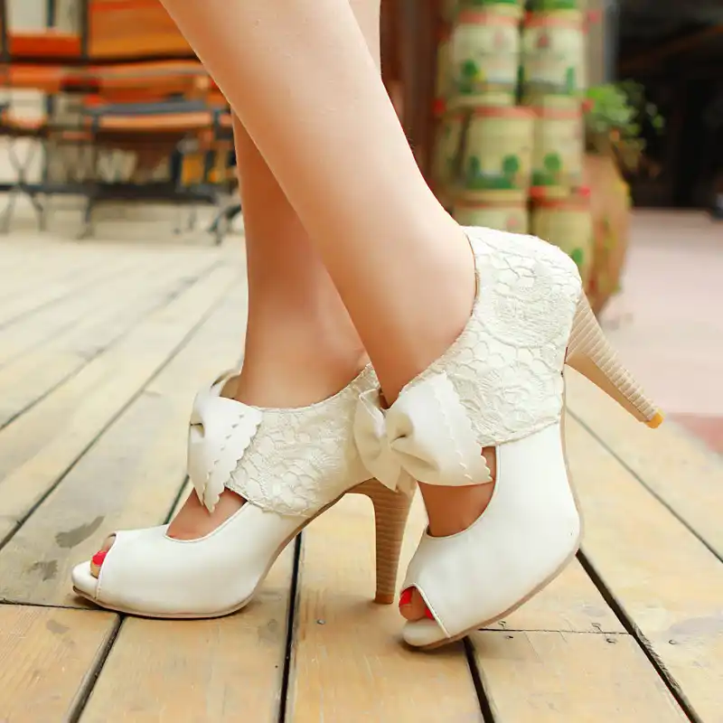 size 34 39 vintage style women small bowtie platform Big size 34 43 vintage style woman small bowtie platform