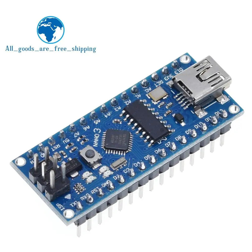 TZT Mini USB с контроллером загрузчика Nano 3,0 совместимый для arduino CH340 USB драйвер 16 МГц NANO V3.0 Atmega328