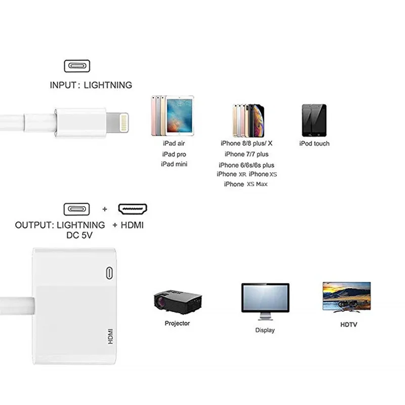 Адаптер Lightning для HDMI цифровой av адаптер 1080P зарядный порт выберите iPhone x xs 7 iPad iPod HDTV