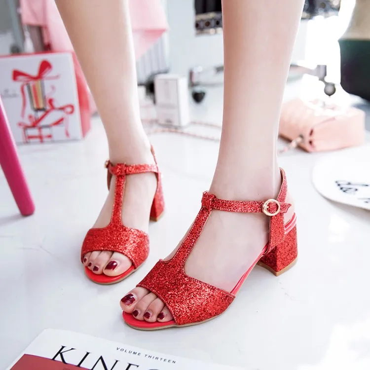 

Big Size11 12 13 14 15 16 17 high heels sandals women shoes woman summer ladies The fish's mout Shallow mouth Thick with sandals