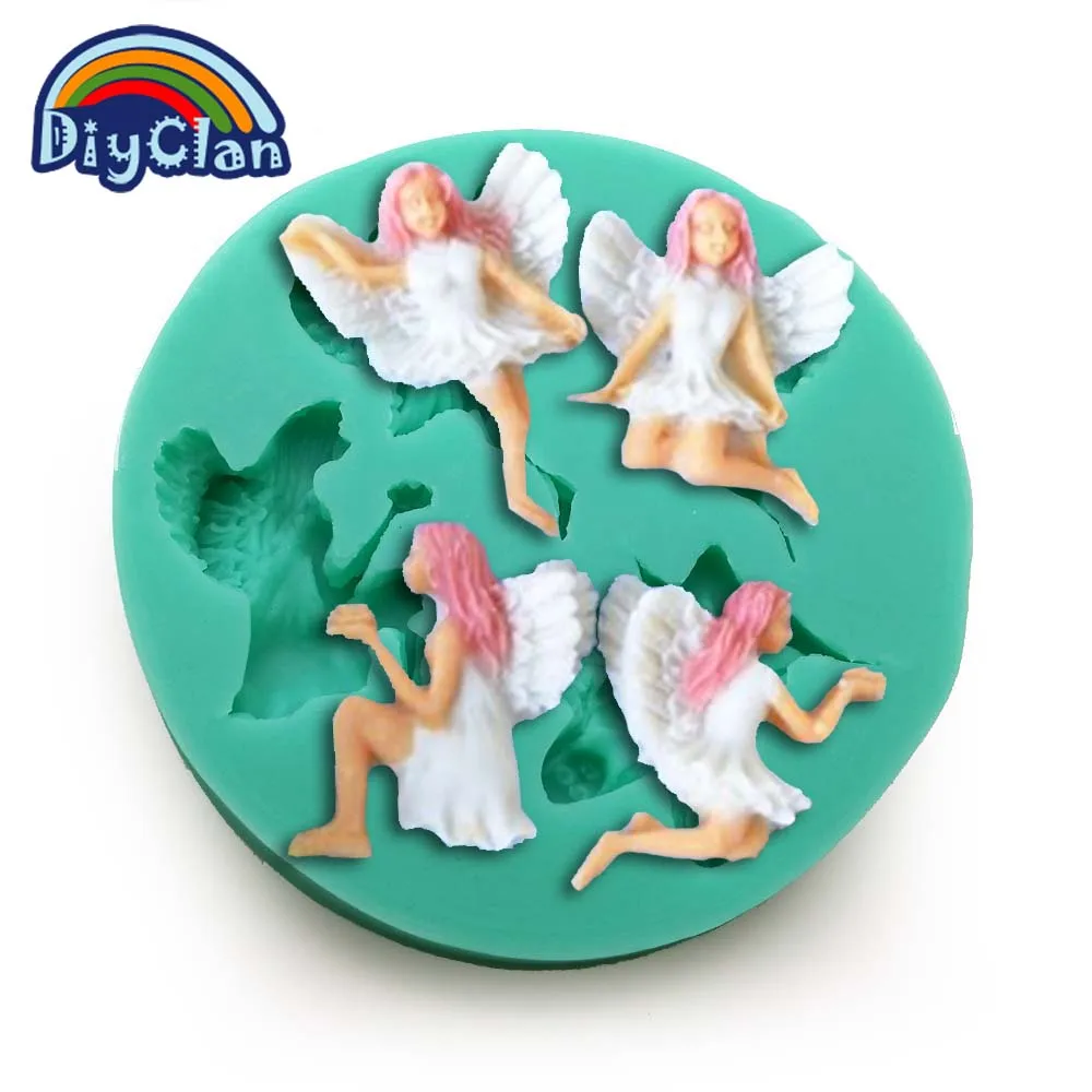 

New Angel Elf fondant molds cake decorating tools fairy jelly chocolate cake tools resin mold kitchen baking F0059TS30