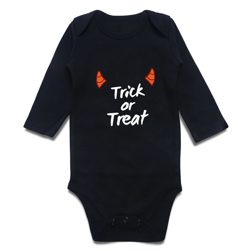 long sleeve baby bodysuit Halloween custom black-1