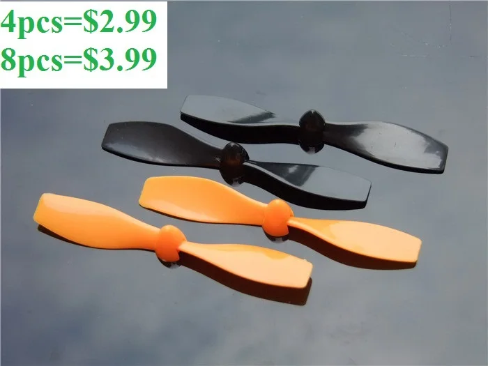 

4pcs/lot 75mm DIY Helicopter Plastic Propeller Screw Motor Model Aircraft Black Yellow for DC motor Free Shipping Russia