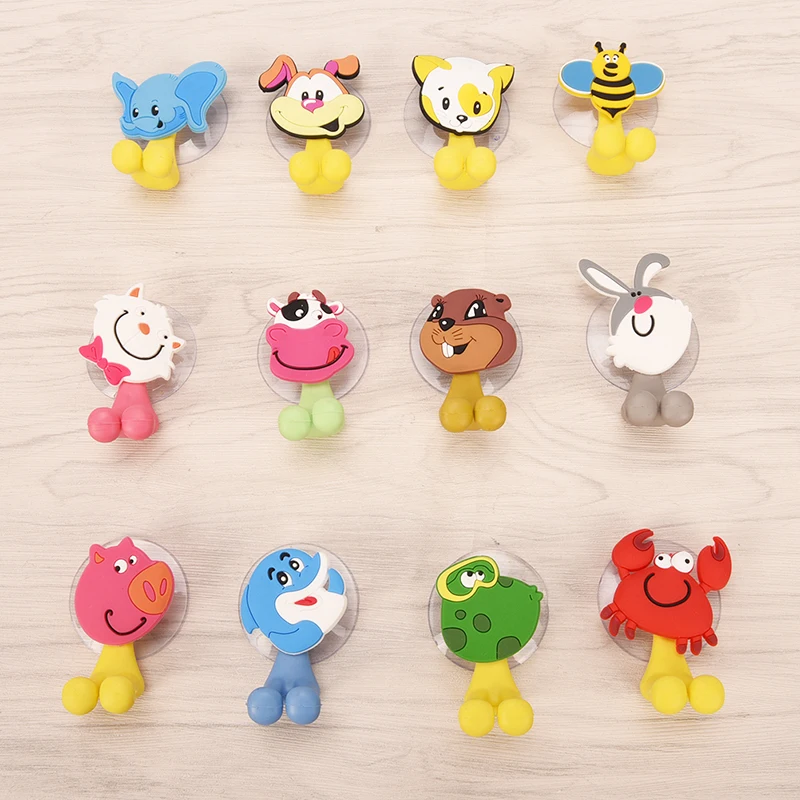 

Animal Cute Cartoon Suction Cup Toothbrush Holder Bathroom Accessories Set 12 colors Wall Suction Holder Tool