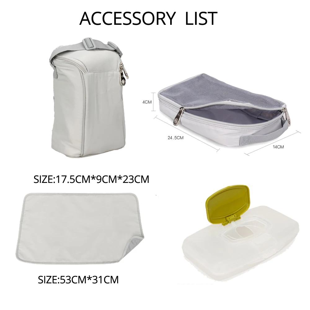 The new Europe shoulder mummy bag Multi Pocket large mom bag five piece baby diaper bag maternity supplies