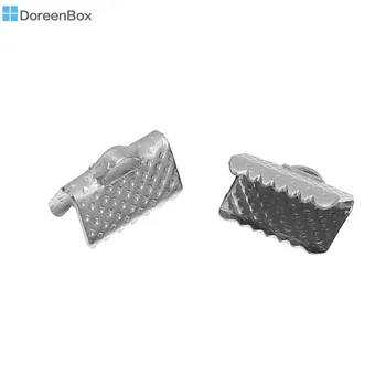

Doreen Box Iron Based Alloy Cord Ribbon Crimp End For Jewelry Necklace Bracelet Briefcase Silver Color 10mm x 7mm, 200 PCs