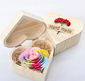 2Pcs Austen Rose Rose Soap Flower Elegant Valentine's Day Birthday Party Gorgeous Simulation Handmade Soap Flower Wooden Gift