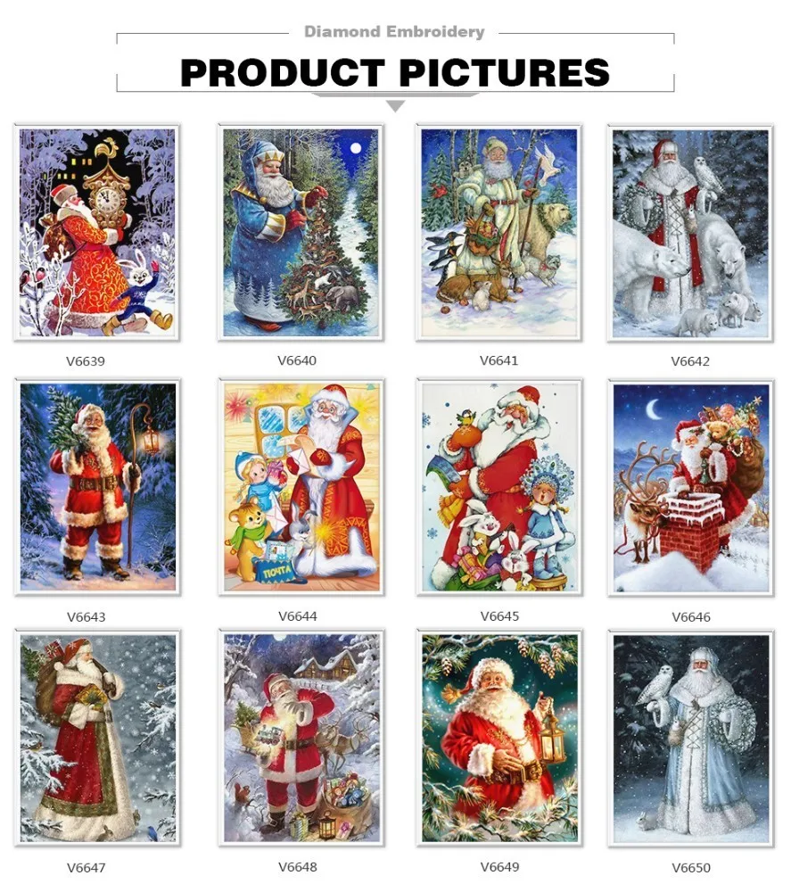 Evershine DIY 5D Diamond Embroidery Christmas Pictures Of Rhinestones Diamond Painting Full Square Santa Claus Holiday Gift