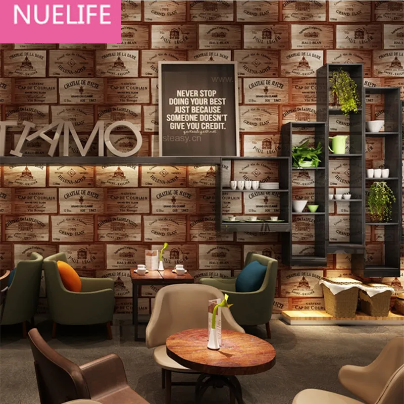 

0.53x10m American Countryside Wooden Label Pattern Wallpaper Winery Restaurant Bar Living Room Bedroom Background Wallpaper N12