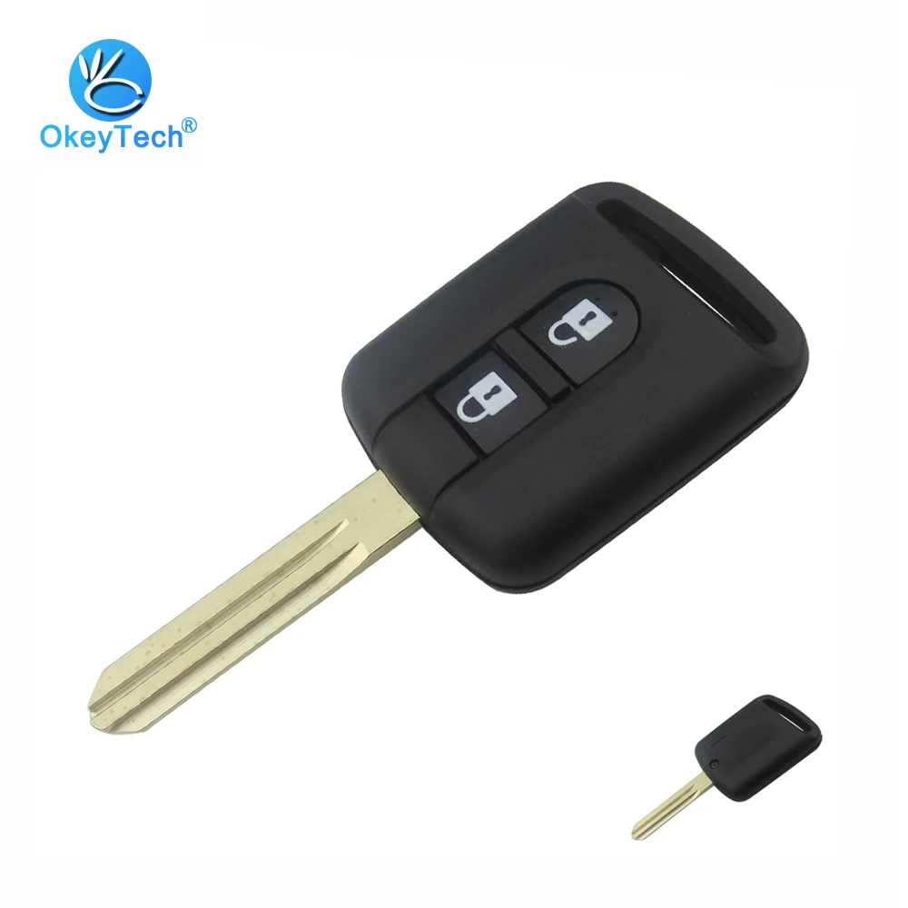 

OkeyTech 2 Button Uncut Blank Blade Remote Car Key Shell Replacement Fob for Nissan Micra Pathfinder Navara Xtrail Qashqai Juke