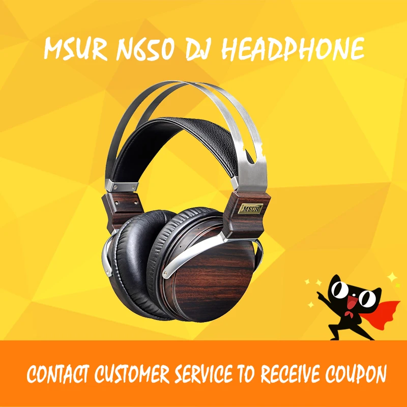 

MSUR N650 Wooden Metal Hifi Music DJ Headphone Headset Earphone With Beryllium Alloy Driver Portein Leather High Quality