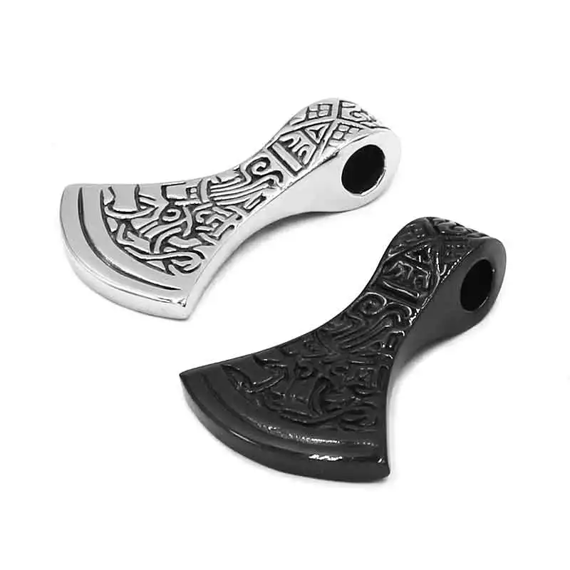 Norse Viking Axe Ciondolo Gioielli In Acciaio Inossidabile Argento Nero Punk Motor Biker Ciondolo Tribale Uomini Ciondolo All'Ingrosso Swp0387