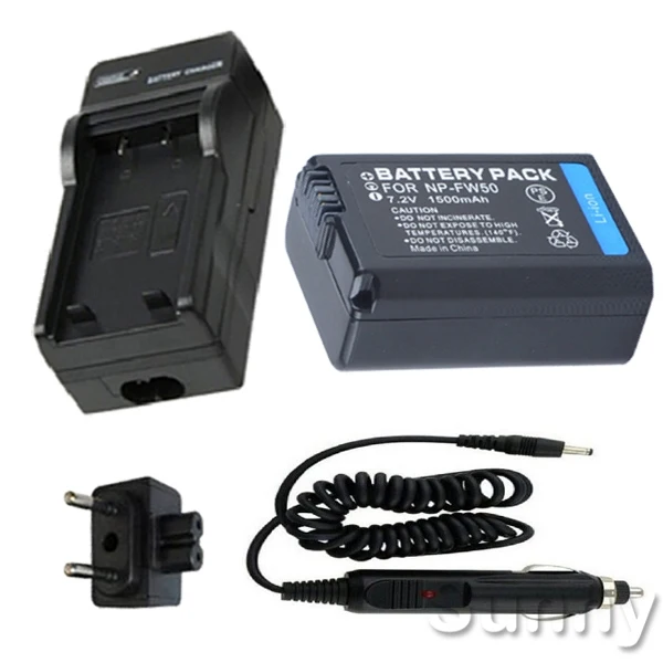 

Battery + Charger for Sony Alpha QX1, ILCE-QX1, Alpha a3000, a5000,a5100, a6000, ILCE-6000, ILCE-6000L Mirrorless Digital Camera