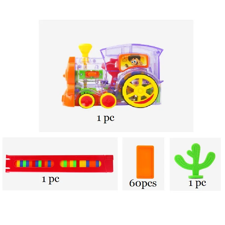 Домино поезд игрушки Пластиковые классические собранные игрушки для детей Дети домино игры блоки Обучающие игрушки День рождения Рождественский подарок - Цвет: Прозрачный