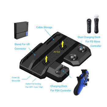 

Multi-Functional Charge Stand Base Dock Power Station for Sony PS4/Slim/Pro/VR