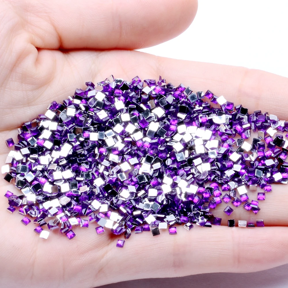 

Square 5g 1500pcs Nail Art DIY Crafts Jewelry Making Laptop Wedding Dresses Decorations Acrylic Flatback Rhinestones