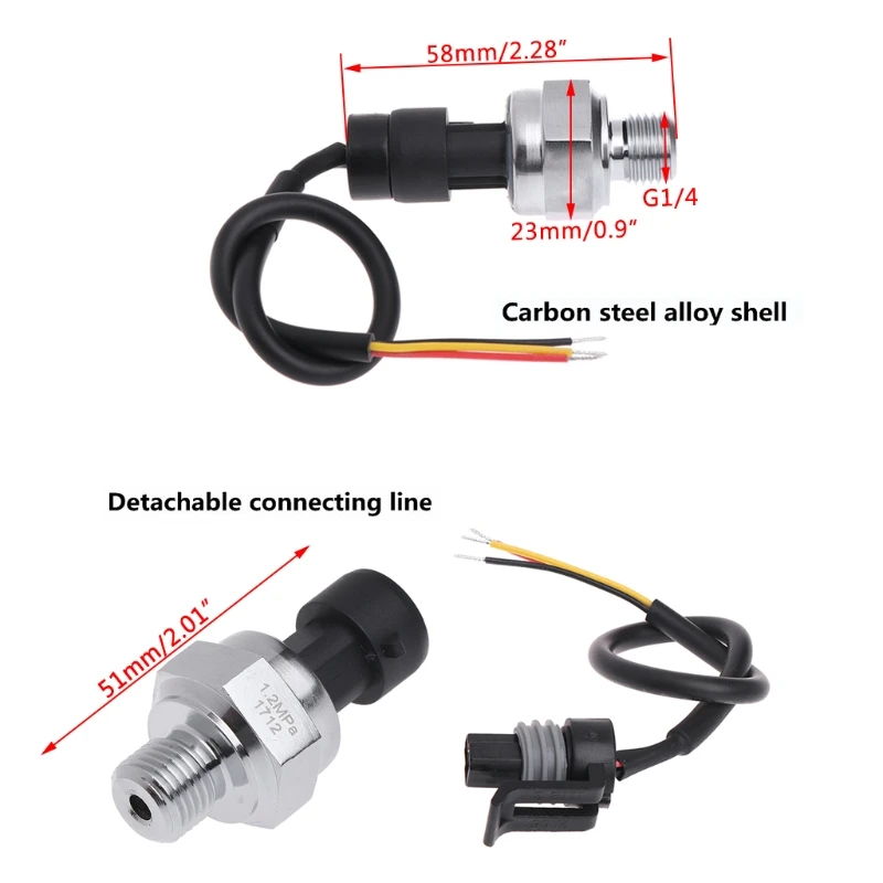 5 V G1/4 1,2 МПа 150PSI Давление передатчик для воды, газа, масла топлива Давление Сенсор
