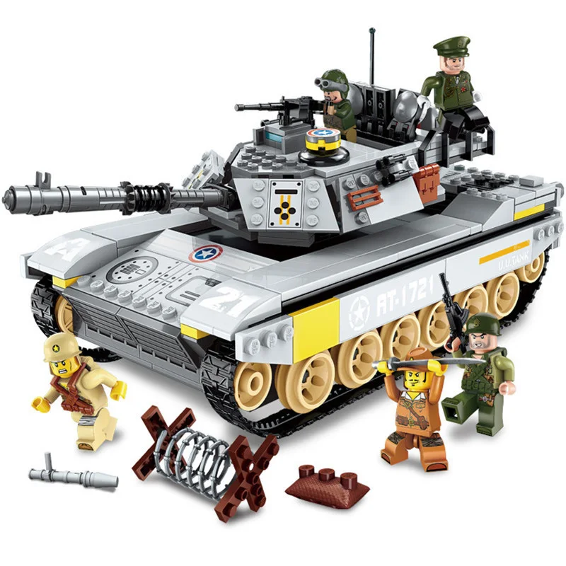 

482pcs Building Blocks Battle Overload Tank WW2 Special Forces Figures Bricks Enlighten Toys for Children Compatible Legoed Army