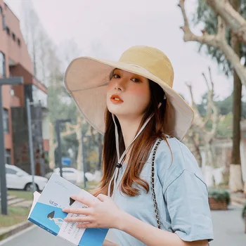 

New Fisherman's Hat Woman's Summer Hat Korean Style Travel with Japanese Sunshade Sun Protection Cap PM2041