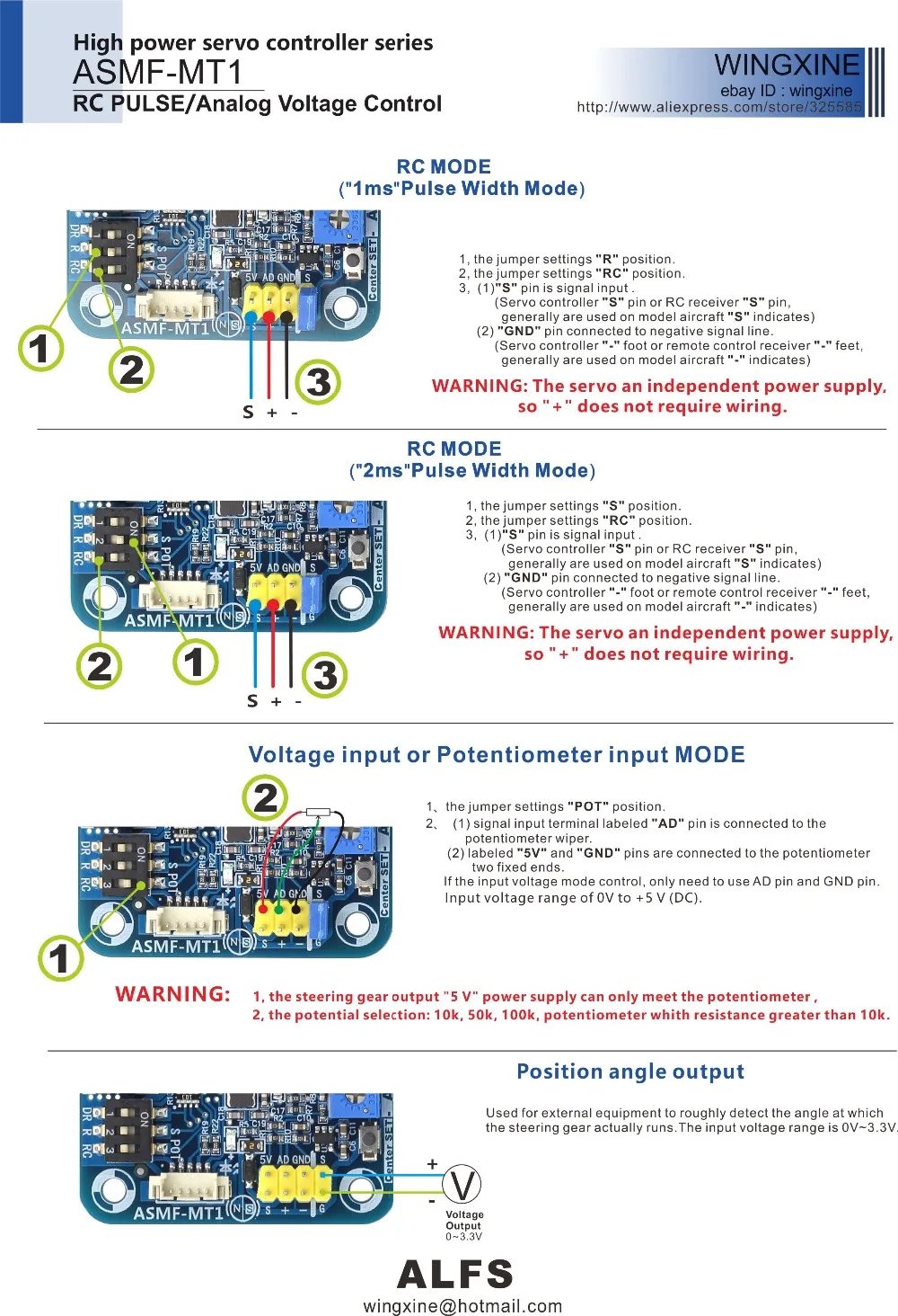 Canal de Codificação Frete Grátis Magnética-alto Torque Servo Controlador Diy - 5 V-24 v 10a 500n. m Asmf-mt1 4 Peças e Acessórios