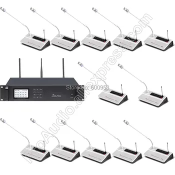 

1 President 55 Delegate Unit Professional Gooseneck Desk Wireless Meeting Room Conference Microphone Mic System MiCWL A10M-A100