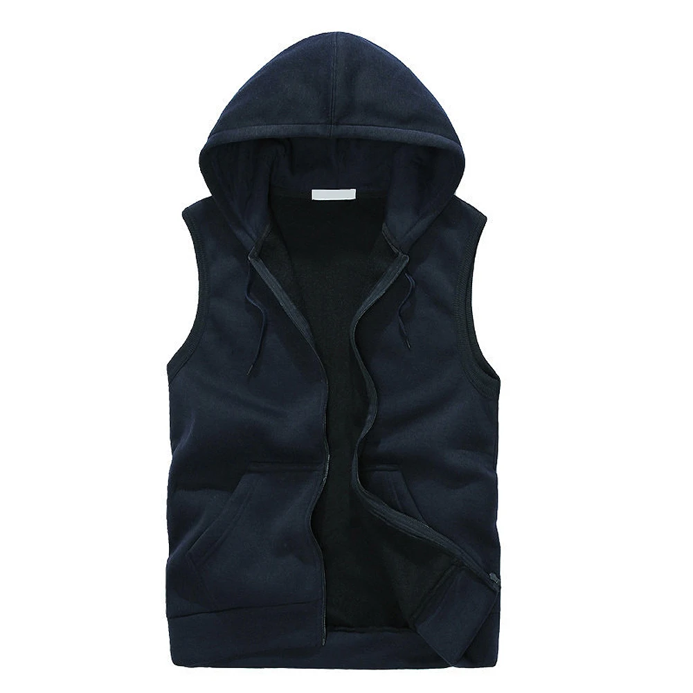 2016 New Casual Mens Sleeveless Hoodies Slim Fit Hip Pop Vest Waistcoat