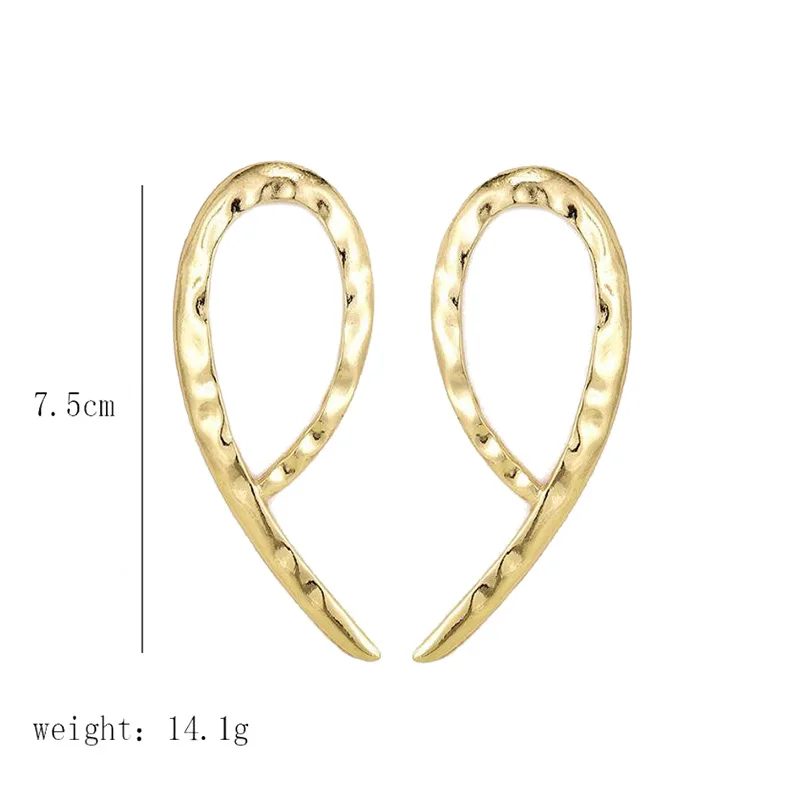 RscvonM New Chic Punk Gold Colour Filled Polygon Drop Earrings For Women Hollow Geometry Big Earrings boucles d'oreilles bijoux