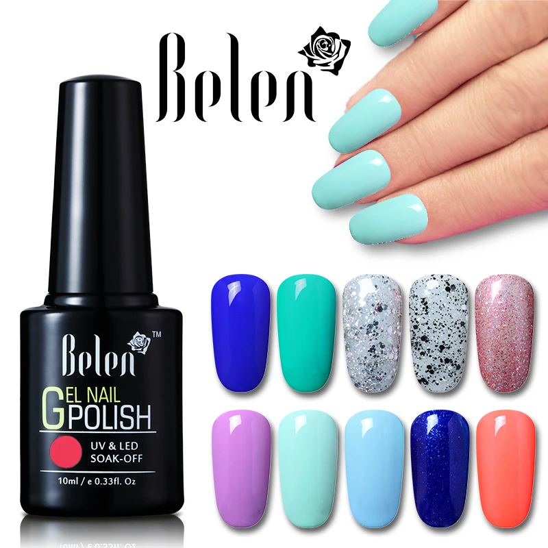 

Belen 10ml Nail Color UV Gel Polish Gradient Nail Gel For LED Nail Polish Based Nail Lacquer Primer Gel Top Coat Art