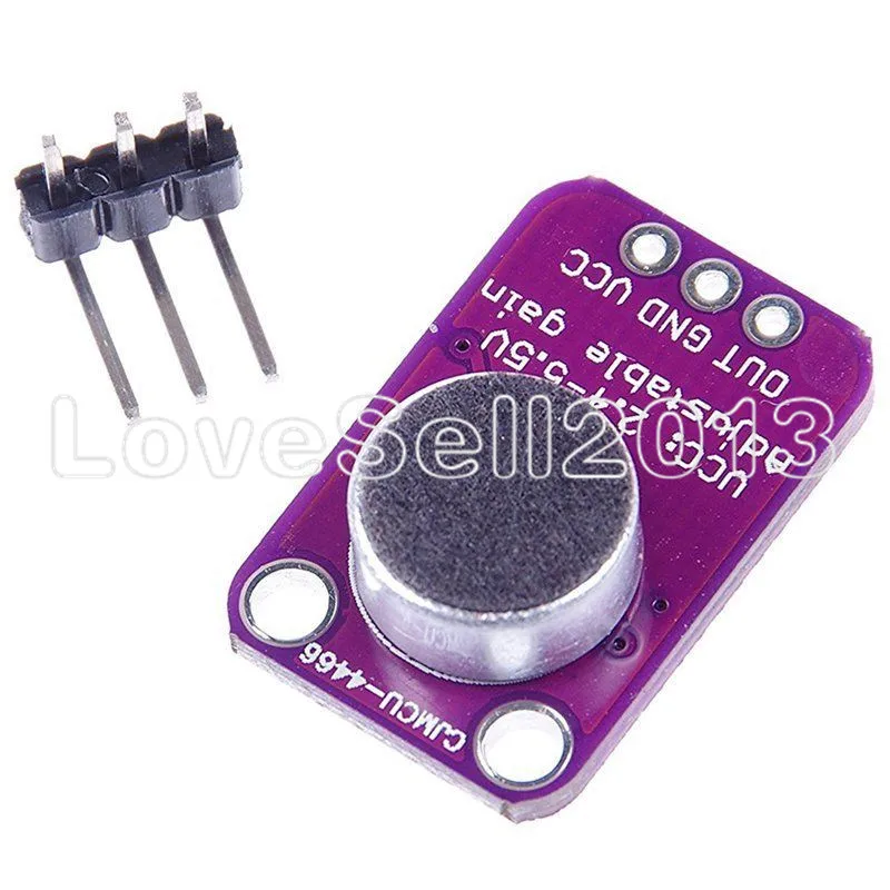 

GY-MAX4466 MAX4466 Electret Microphone Amplifier Module Adjustable Gain OUT GND VCC Amplifier Board 2.4-5V DC For Arduino