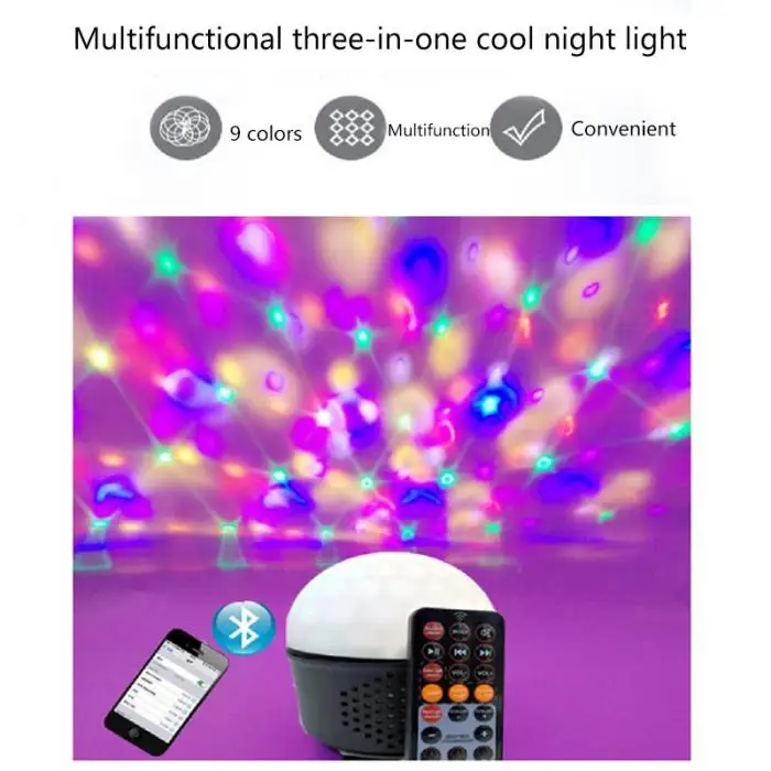 Портативный сценический свет с дистанционным DJ огни с Bluetooth динамик светодиодный светящийся диско-шар вечерние TN99