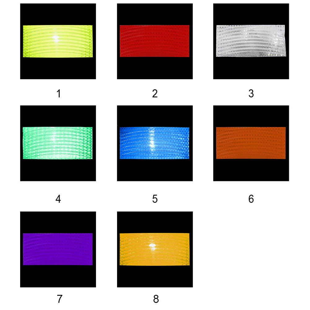 Etiqueta de la cinta reflectante de la rueda de seguridad calcomanías del coche del ciclismo de la bicicleta de la montaña de la marca de advertencia pegatinas reflectantes de la motocicleta