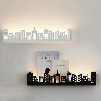 

Modern LED Wall Lamp Scandinavia Style City LED Sconces Lights Shelf Lighting Fixtures Living Room Bedroom Wall Lights Luminaire