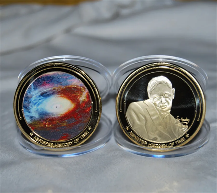 William Hawking Gold-plated Head Portrait Coin (8)