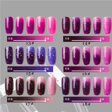 LULAA 18 цветов 6 мл контроль температуры Nailpolish Bling гель грунтовка для ногтей полу гель лак для ногтей Цвет-Уход за ногтями