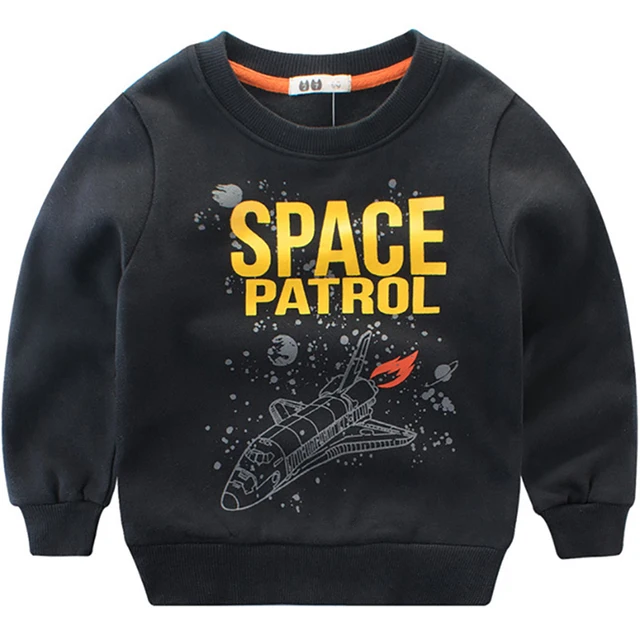 Cotton Sweatshirts For Boys Girls Cute Fun Space Designer Blouse Kids Hoodies Children Pullover Tops Autumn Winter Baby Clothing