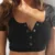 Women ladies Short Sleeve Crop top elegant Plain basic debardeur femme Tank Party bodycon banding stretch Vest Tee tunique femme