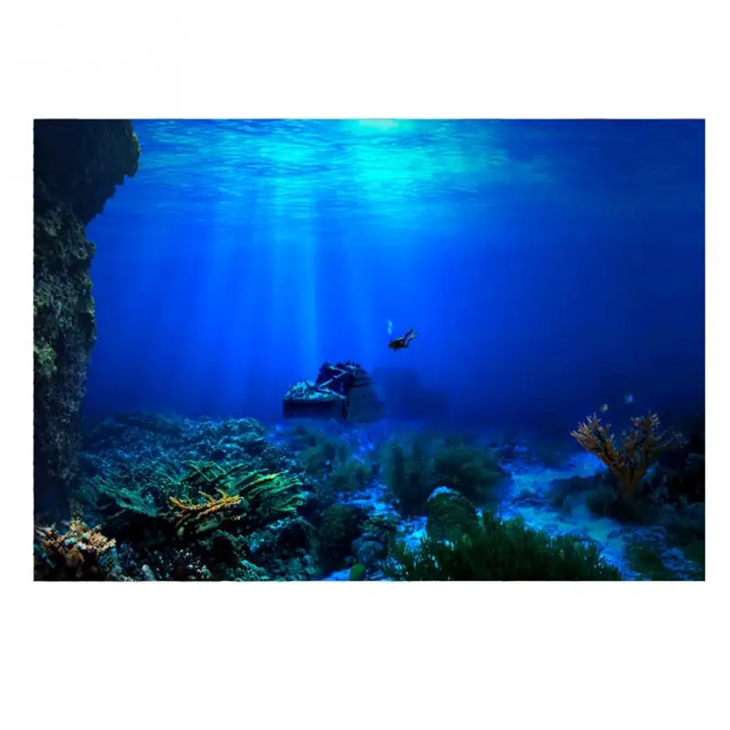 ПВХ аквариум фон плакат 3D эффект морской мир плакат фантазия аквариум морской океан море фон HD аквариум украшения