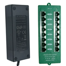 8 Порты и разъёмы Gigabit Мощность over Ethernet PoE+ Авто переговоров инжектор с 48 Вольт 120 ватт Питание: AT-8-48v120w