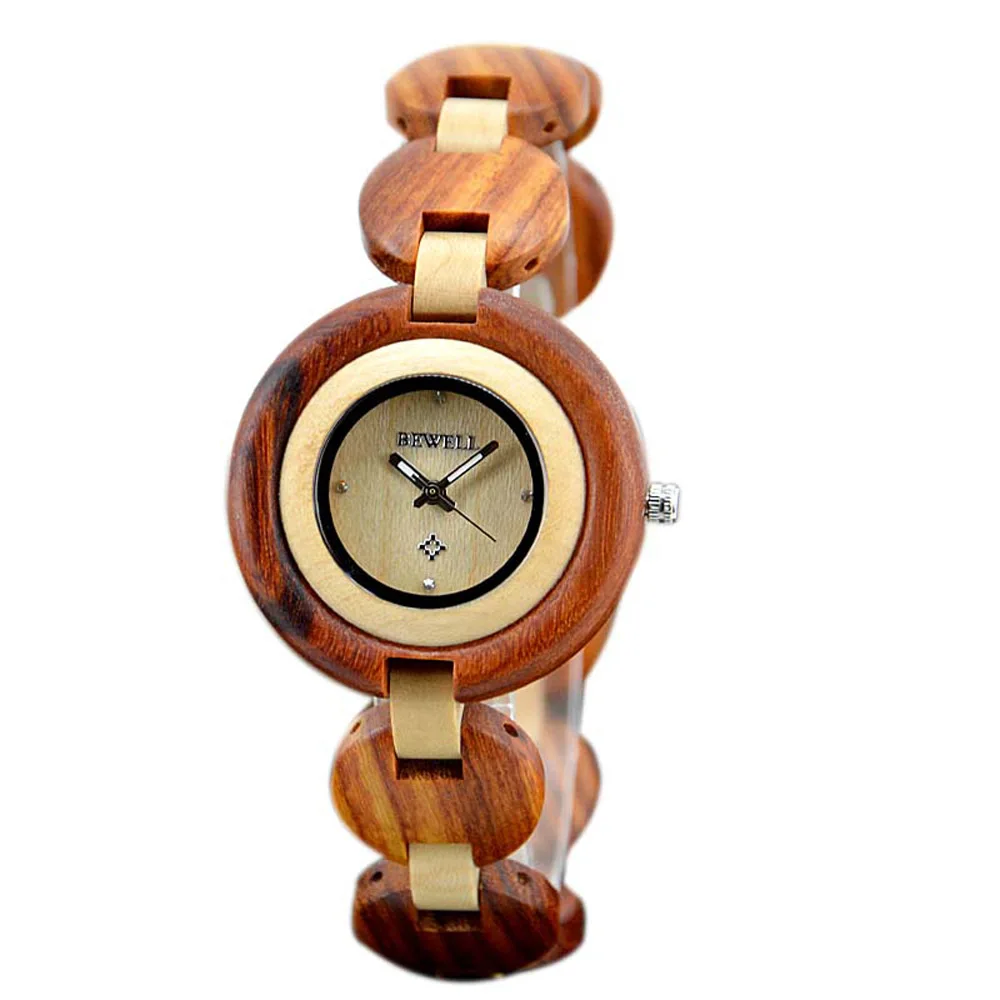 Wooden Women Watch Small Dial Girl Wood Watches Casual Quartz Clock Wristwatch ZS 010A