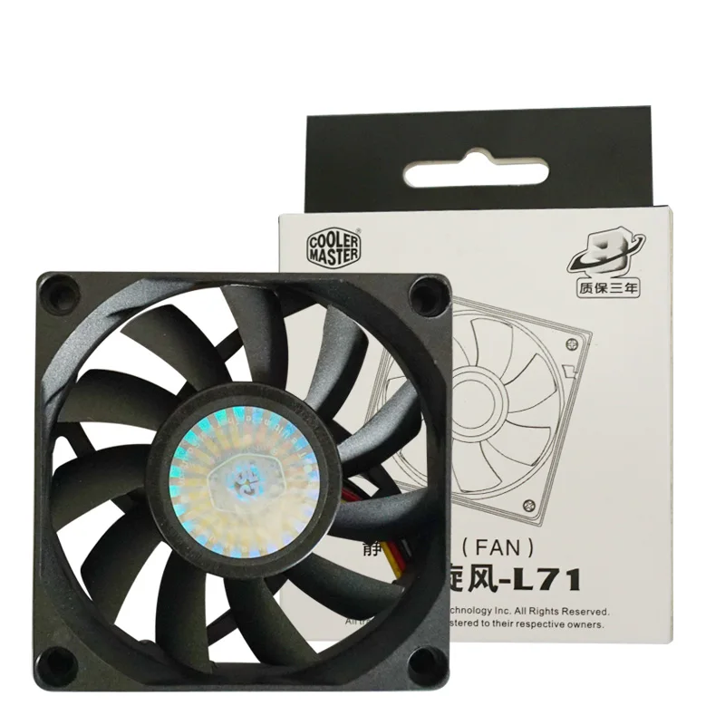 Cooler Master L71 7 سنتيمتر 12 فولت وحدة معالجة خارجية للحاسوب مروحة AMD الأصلي مروحة تبريد 70 ملليمتر هادئة تبريد وحدة المعالجة المركزية PC المشجعين