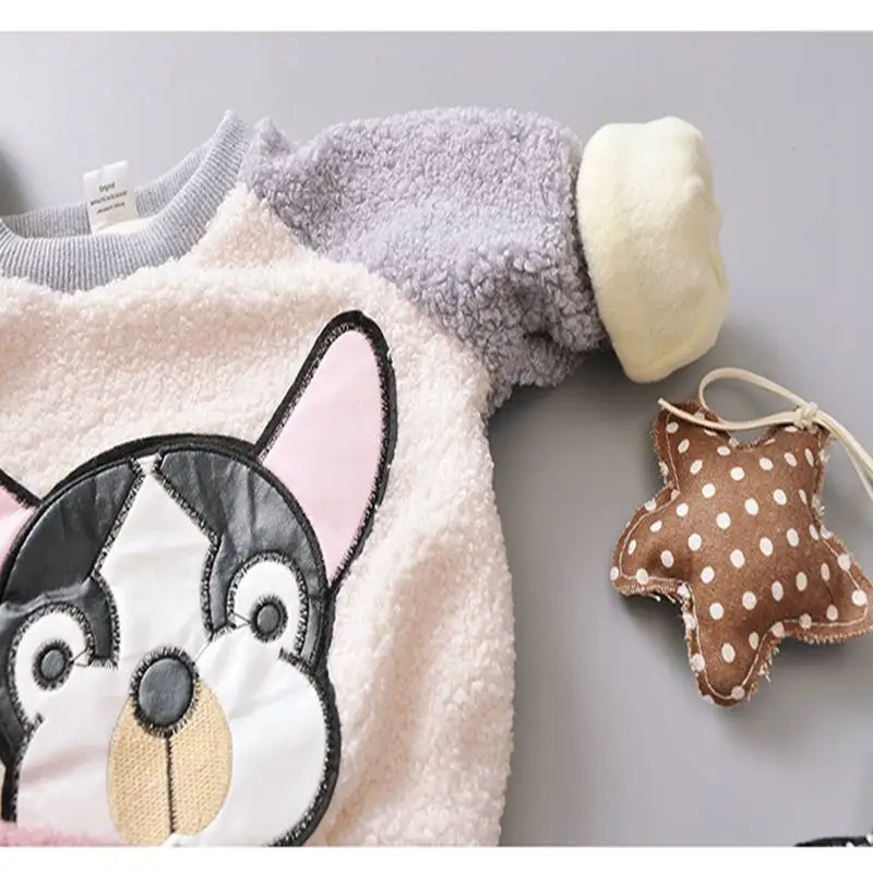 Winter Warm Thick Fleece Baby Sweaters Infant Cute Cartoon Animal Little Dog Kids Pullover Long Sleeve T-shirts Toddler Blouse (15)