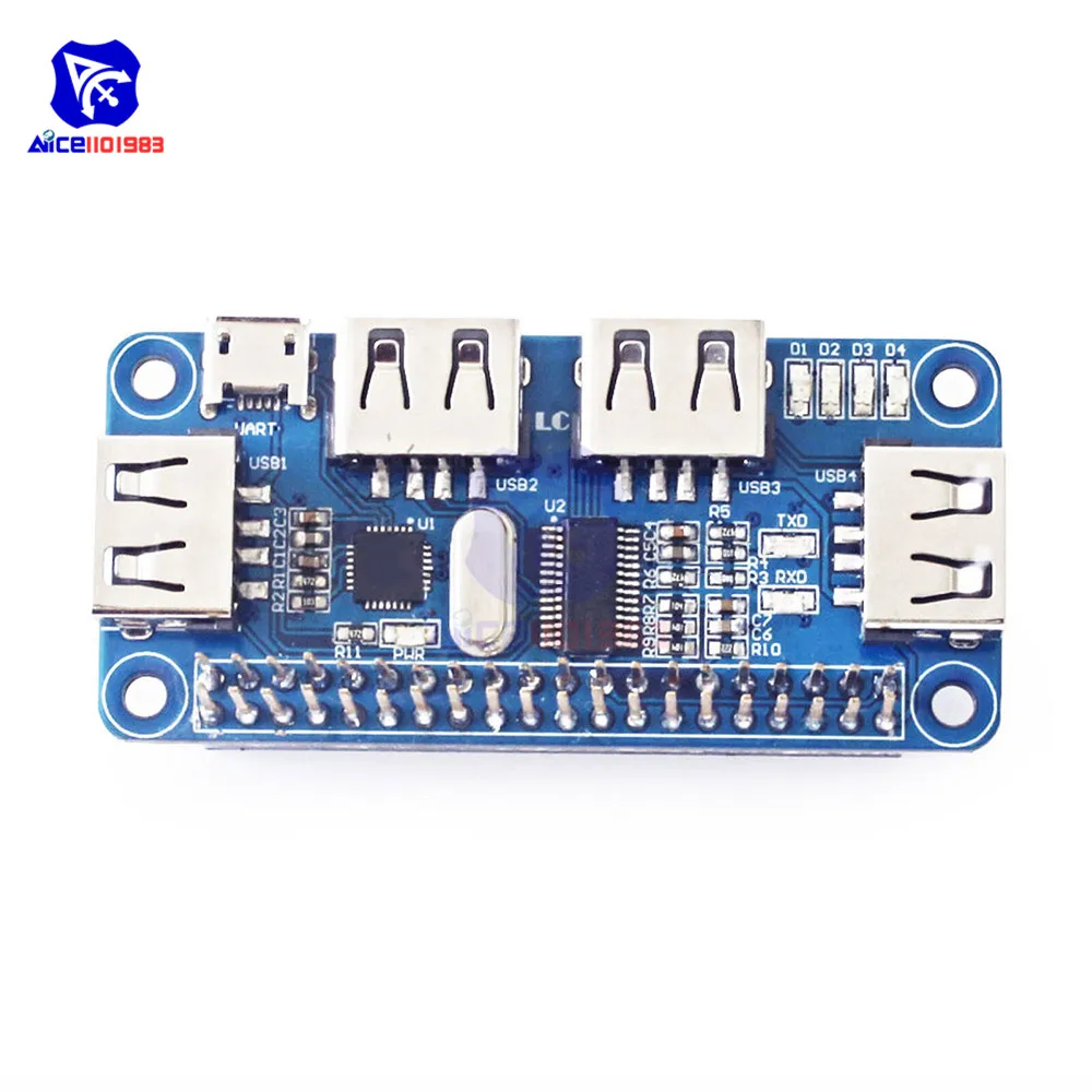 4 портовый usb хаб HAT USB 2 0 1 микро для Raspberry Pi Zero/W A + B 3 модели последовательная