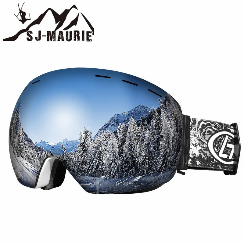 SJ Maurie Adult Ski Goggles Glass Two Lens Big Ski Full Face Snow Mask