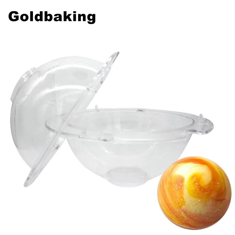 Goldbaking большой 3D шоколадный мячик плесень большой шар поликарбонатная форма конфеты Сделать Плесень 5,5/7 дюймов