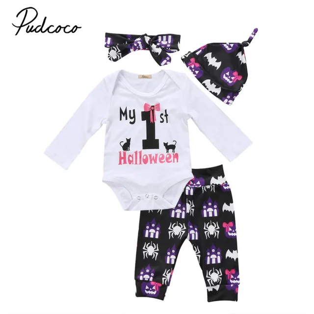 Newborn Kids Infant Baby Girls Halloween Clothes Sets Cotton Long