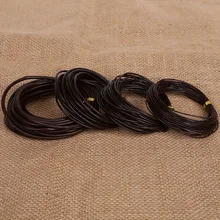 Cordon String rond en cuir véritable, 5 mètres, pour bricolage, collier, Bracelet, fabrication de bijoux Dia 1/1.5/2/3mm