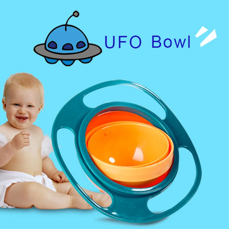 ideacherry Baby Feeding Dish Cute Baby Feeding Gyro Bowl Universal 360