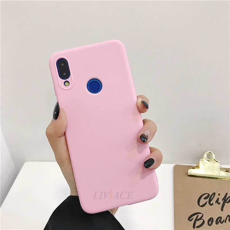 Силиконовый чехол карамельного цвета для телефона xiaomi redmi 7/redmi note 7 pro, Матовая Мягкая задняя крышка из ТПУ, чехлы для redmi note 7 - Цвет: deep pink